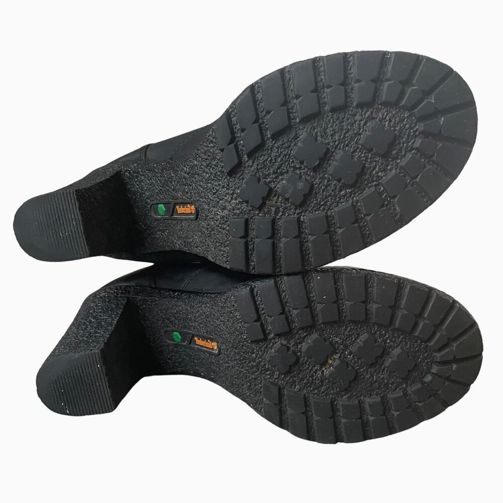 Rare Timberland Glancy Boots 7 Black Leather | Heel Lace Up Combat, Discontinued - Picture 12 of 15